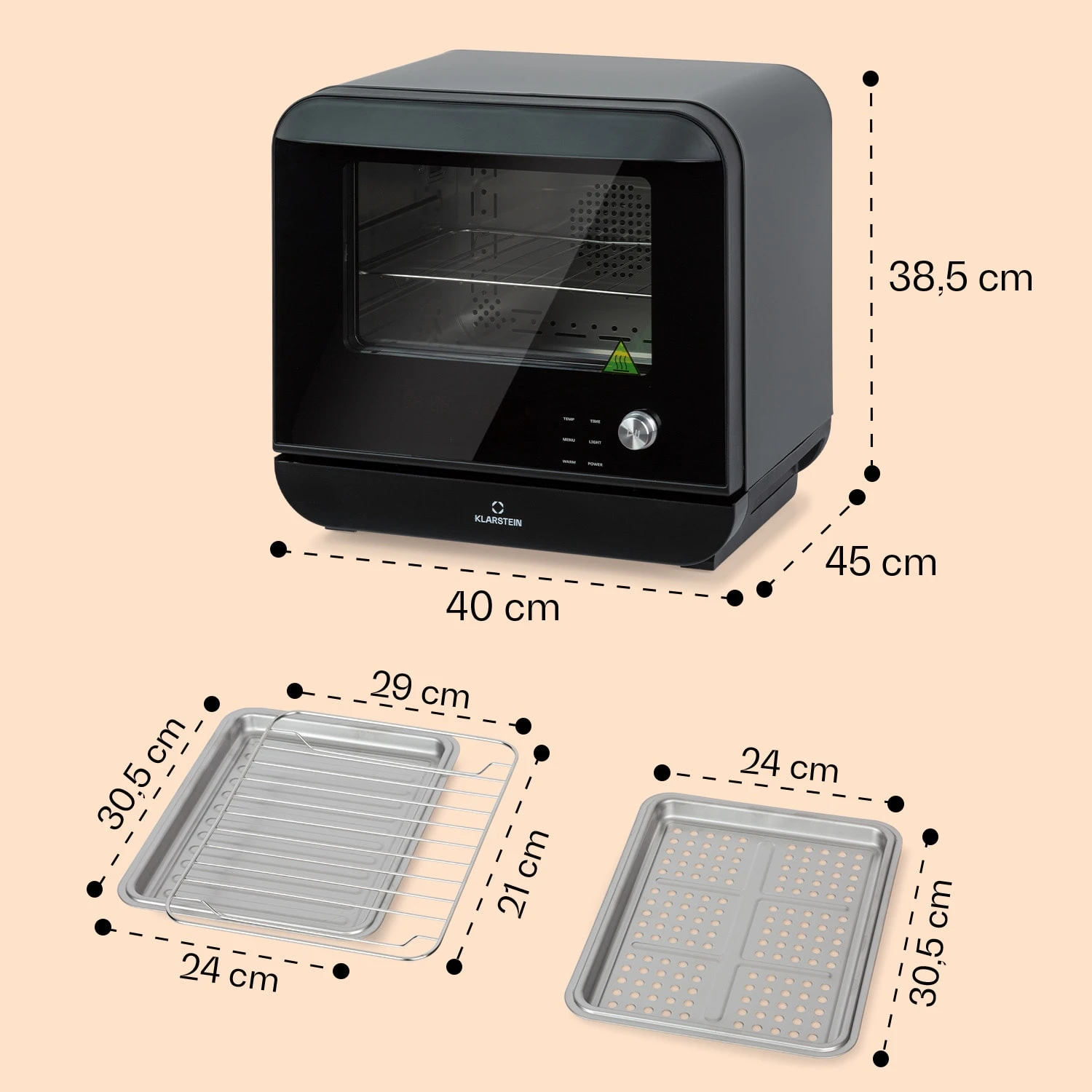 Vita Pro Heißluftfritteuse Dampfgaren 2450 W 18 Ltr 800 Ml Wassertank – Bild 7