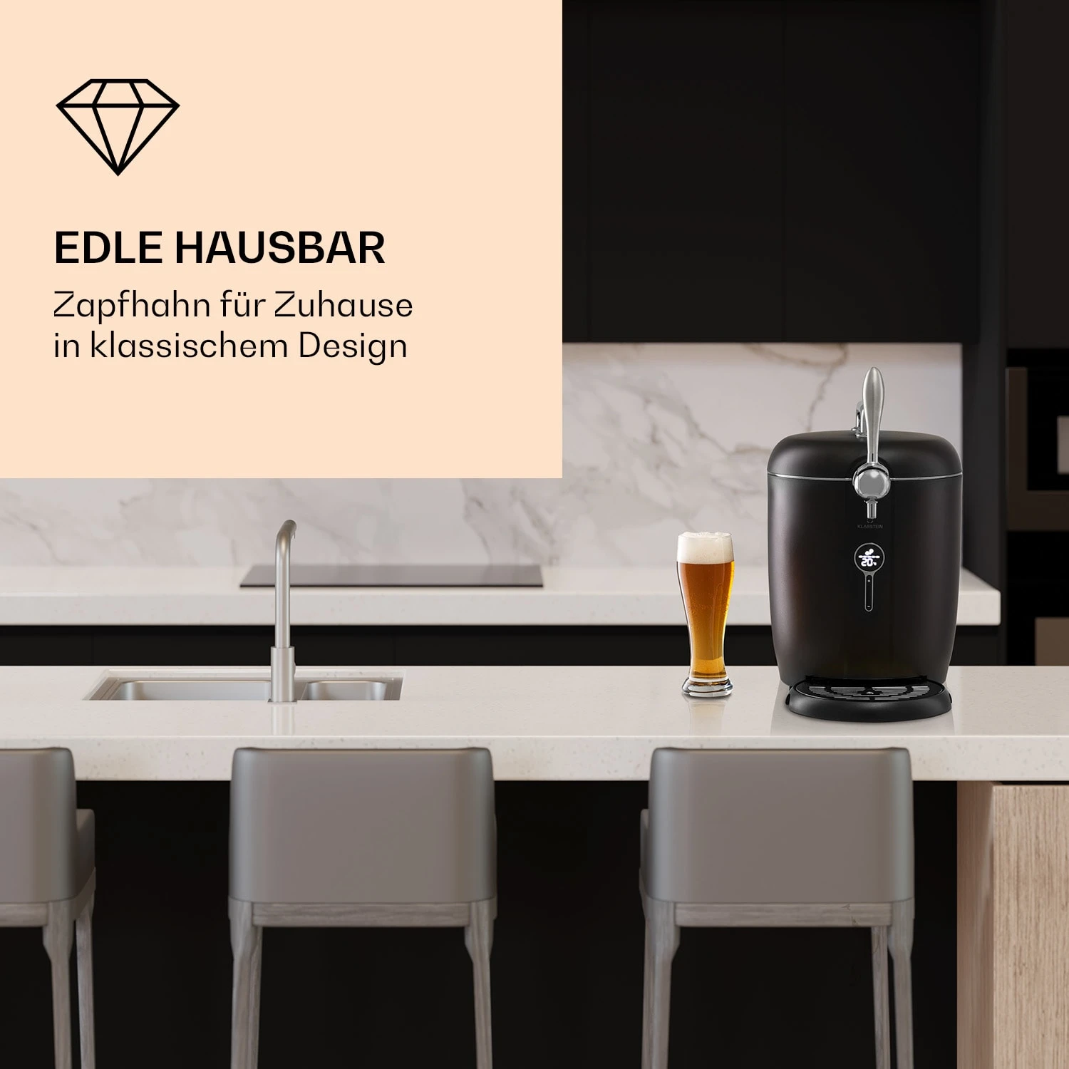 Passau Bierzapfanlage 6 L Universalfässer Druckluftpumpe 3 - 12 °C 65 W – Bild 5