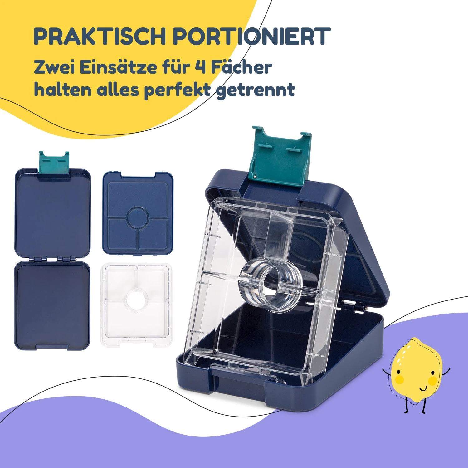 Klarstein Schmatzfatz Easy Snackbox 4 Fächer 18 X 15 X 5 Cm (BxHxT) – Bild 4