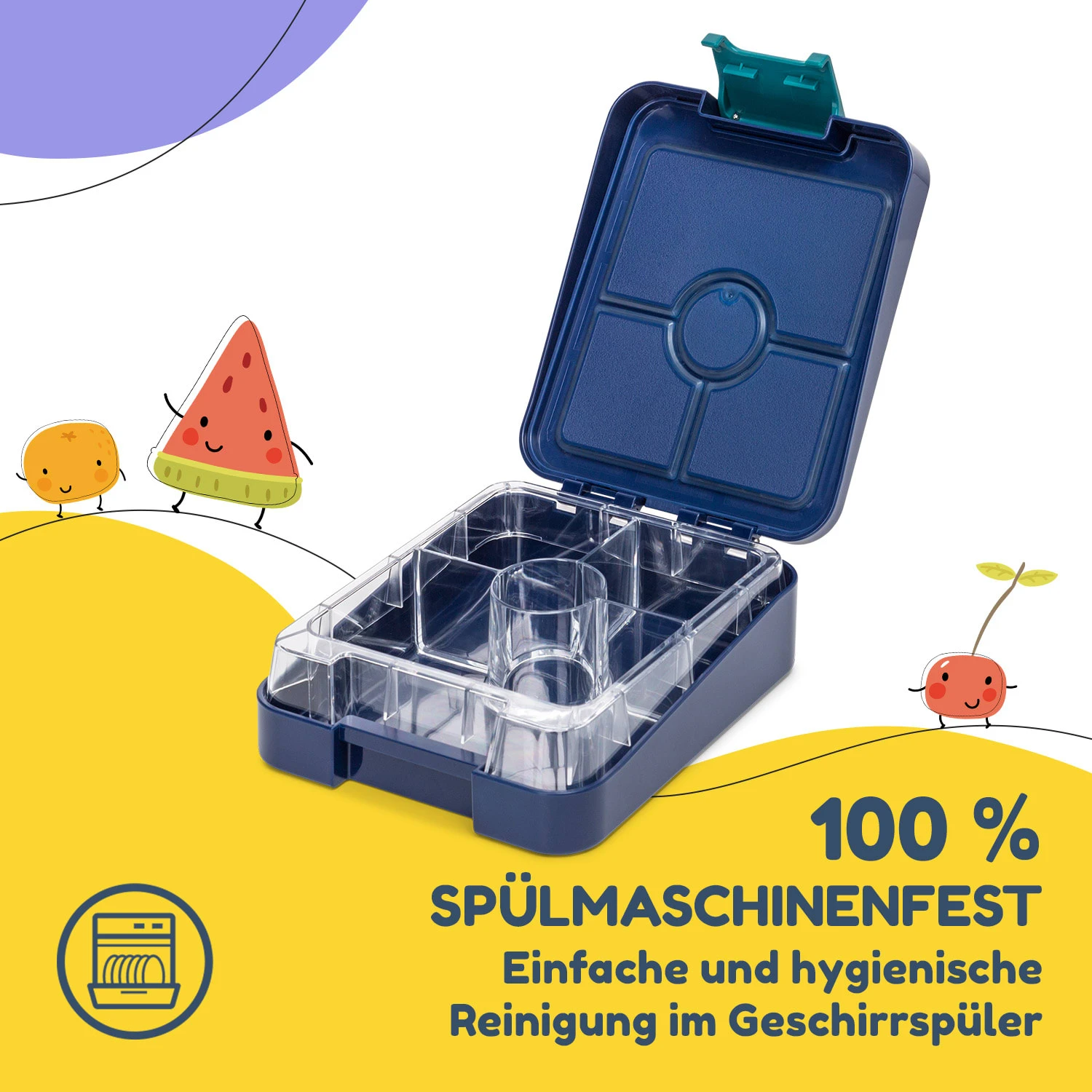 Klarstein Schmatzfatz Easy Snackbox 4 Fächer 18 X 15 X 5 Cm (BxHxT) – Bild 5