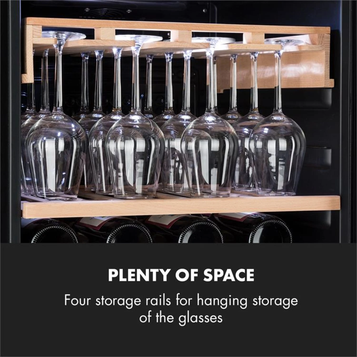 Barossa 102 Duo Weinkühlschrank-Set 2 Zonen 102 Fl. Weinglasregal – Bild 6