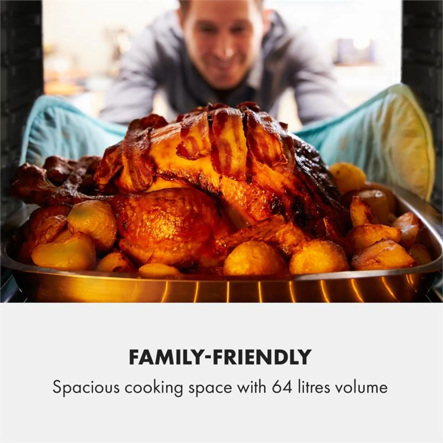 Gusteau Delicatessa Einbau-Ofen-Set Induktion 7000W 64Ltr Weiß Edelstahl – Bild 5