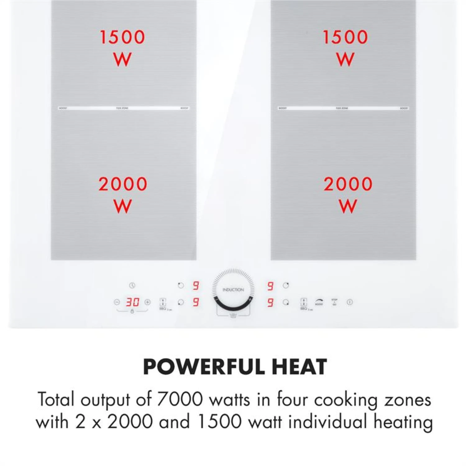 Gusteau Delicatessa Einbau-Ofen-Set Induktion 7000W 64Ltr Weiß Edelstahl – Bild 7