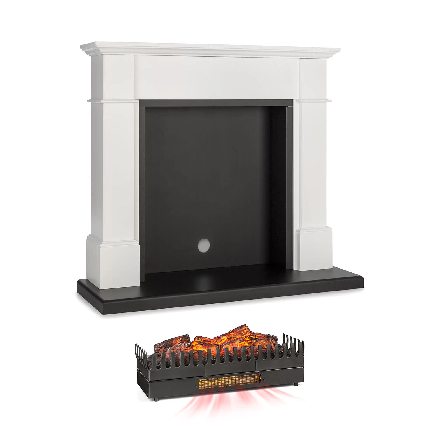 Biel Kamingehäuse + Kamini FXL Kamineinsatz 2000W MDF Modernes Design