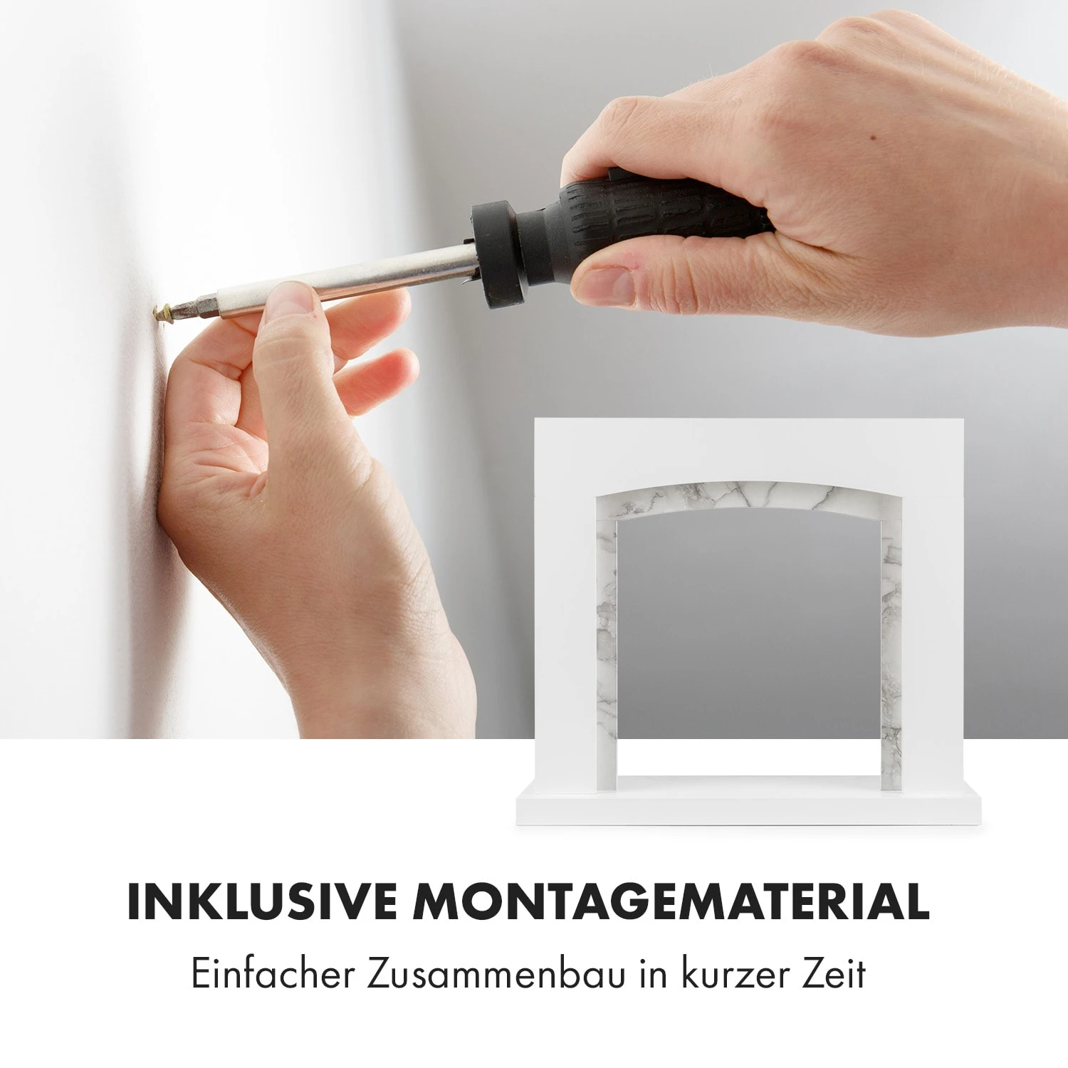 Studio Frame II Kamingehäuse + Kamini FX Kamineinsatz 2000W MDF Modernes Design – Bild 4