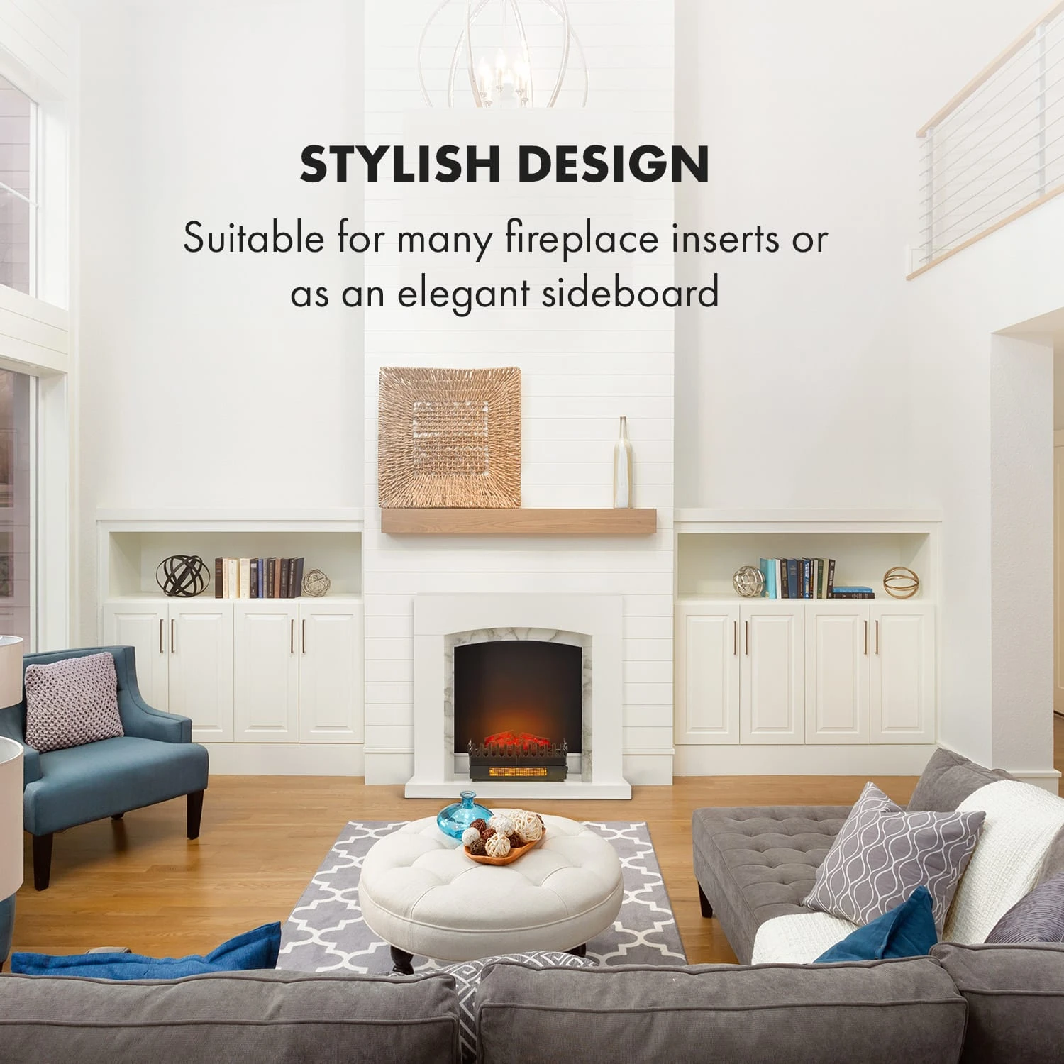 Studio Frame II Kamingehäuse + Kamini FX Kamineinsatz 2000W MDF Modernes Design – Bild 2